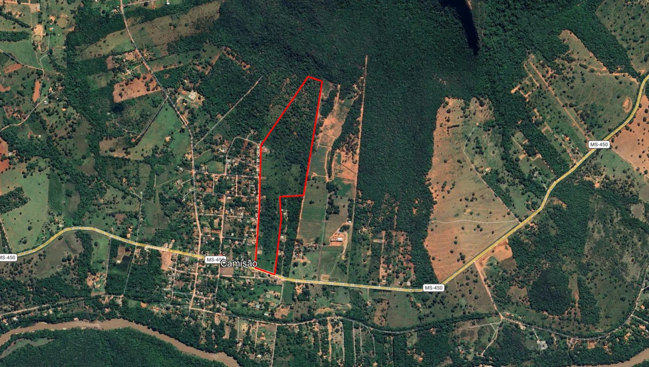 Mapa de referência da localização do Morada Paxixi fornecido no folder